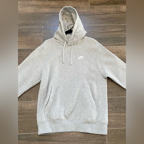 NEW Nike Mens Small Sportswear Club Fleece Pullover Hoodie - Gray (BV2654-063) - Picture 4 of 6